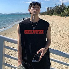 背心無袖T恤 潮牌背心 坎肩汗背心男 韓版寬松背心 運動無袖t恤男 港風chic個性上衣 跑步T（XLC22）-潮流e線 歷史價格詳細信息