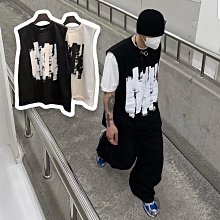 夏天 外搭背心 現貨韓國 男生 穿搭客 雙天使草鞋英文 夏天 寬肩 單穿 上衣 街頭 黑白 薄款 涼快 無袖 正韓強推 歷史價格詳細信息