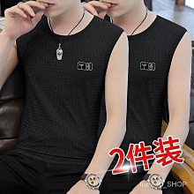 男背心 無袖t恤 無袖背心 夏天必備帥氣涼感無袖 純棉背心 運動健身背心 寬鬆背心 削肩背心-毛毛男裝 歷史價格詳細信息