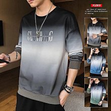 漸層圓領衛衣大學T 情侶裝 流行薄款男潮版港風青年寬鬆版 大學T 印花T 長T（BYW03）【壹號站】 歷史價格詳細信息