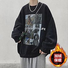 印花T 刷毛圓領套頭大學T 長TBY16壹號站 大學T 情侶裝流行刷毛款男潮版港風寬鬆版強推 歷史價格詳細信息
