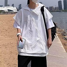 工裝連帽防曬衣男夏季薄款透氣寬鬆夾克ins港風情侶潮流撞色外套 歷史價格詳細信息