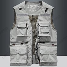 夏季馬甲男多口袋釣魚馬夾春夏薄款攝影休閑戶外背心男士網眼外套-心願便利店 歷史價格詳細信息