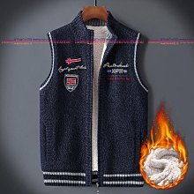 針織馬甲男秋冬季加絨加厚外穿毛衣背心刺繡馬夾立領坎肩無袖外套【zero潮流屋】 歷史價格詳細信息