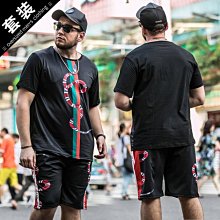 FINDSENSE品牌監製 大尺碼男裝 2019夏季短袖T恤套裝男個性印花加肥加大海灘風冰絲速乾排汗衣服休閑運動男褲套裝 歷史價格詳細信息