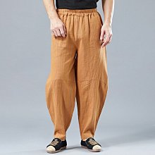 2022春季新款風男式休閑褲 民族風彩云印花粗麻微喇長褲男 男士唐裝 歷史價格詳細信息