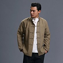 唐裝中年男士亞麻休閑外套中國風中式復古棉麻春秋長袖漢服茶禪服 男士唐裝 歷史價格詳細信息