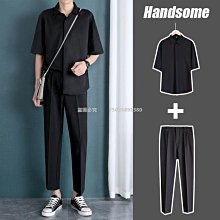 【熱賣精選】夏季高級感炸街休閑套裝男青少年帥氣棋盤格襯衫短袖短褲兩件套潮 歷史價格詳細信息