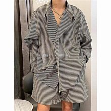 條紋襯衫 慵懶新款氣質條紋襯衫潮牌時尚港風帥氣春秋休閒流行ins男潮流 歷史價格詳細信息