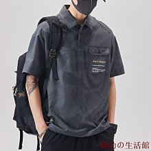 美式休閒寬鬆T恤 POLO衫男 夏季新款潮牌短袖襯衫領短袖上衣 歷史價格詳細信息