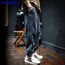秋季牛仔褲男寬鬆大碼日系哈倫褲男士青年韓版潮彈力修身小腳長褲 歷史價格詳細信息