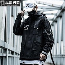 日系機能衝鋒衣外套男 冬季加厚棉服 秋冬款潮牌男生工裝外套 連帽防風夾克 保暖外套 男生風衣夾克M-3XL-潮男服飾 歷史價格詳細信息