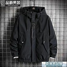 夾克外套男 衝鋒衣 KM外套男春款外穿可脫卸帽防水防風休閑衣服春秋薄款男士夾克潮流-品爵男装 歷史價格詳細信息