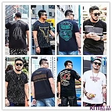 胖子印花短袖t恤男士圓領寬松大碼男商務休閑加肥加大短袖T恤男胖-靚仔男裝 歷史價格詳細信息