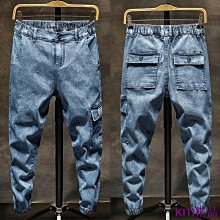 彈力工作長褲  大尺碼縮口褲 九分褲 多口袋舒適透氣工裝褲 寬鬆男生長褲 休閒褲 素色男生褲子 歷史價格詳細信息