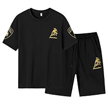 男套裝兩件套 休閒套裝 夏季寬鬆潮流男士短袖T恤運動兩件套 男性簡約百搭上衣短褲套裝 歷史價格詳細信息