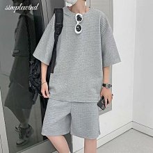 夏季運動兩件套ins潮牌男短袖圓領外穿高街重磅無袖百搭背心套裝 歷史價格詳細信息
