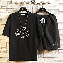 休閒運動套裝男夏季薄款短袖t恤學生青少年工裝一套搭配帥氣衣服 歷史價格詳細信息