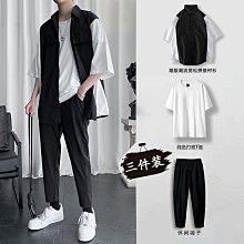 #婷婷百貨套裝 格紋套裝 夏季冰絲涼感套裝 大碼休閒套裝 韓版顯瘦套裝 男生衣著 歷史價格詳細信息