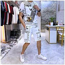 #婷婷百貨短袖t恤 寬松套裝 男裝 一套搭配 潮流短褲 運動兩件套 套裝 男套裝 歷史價格詳細信息