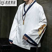 大袖漢服風文化雪紡印花外套俠骨仙風民族風男式上衣源頭工廠 男士唐裝 歷史價格詳細信息