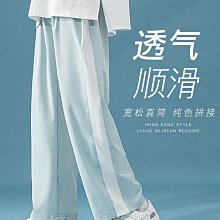 褲子男薄款透氣冰絲休閑褲大碼直筒寬松彈力速乾運動褲松緊腰長褲冰絲褲 休閒褲 大尺碼褲 排汗褲 涼感長褲 歷史價格詳細信息