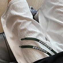 白色褲子男士夏季薄款痞帥冰絲垂感美式高街直筒闊腿休閒長褲 歷史價格詳細信息