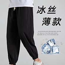夏季薄款冰絲束腳哈倫工裝褲男 M-5XL 暗黑系休閑沖鋒長褲子潮 運動加大碼寬松男士 多口袋工作縮口褲 歷史價格詳細信息