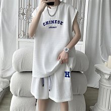 寬松休閑無袖冰絲連帽背心T恤男夏季薄款連帽運動潮男坎肩上衣-毛毛男裝 歷史價格詳細信息