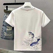 短袖男夏季潮流T恤寬鬆刺繡半袖百搭港風假兩件圓領上衣短T(MLEJT36)【FIZZE】 歷史價格詳細信息