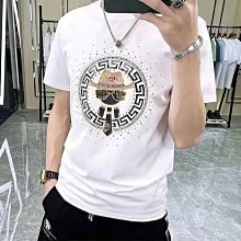 【男裝T恤】短袖t恤.歐洲站短袖t恤男大碼印花體恤絲光棉圓領 半截半袖修身男潮 歷史價格詳細信息