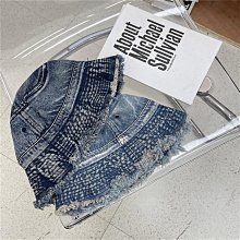 牛仔漁夫帽水洗花紋盆帽顯臉小水桶帽高端印花遮陽街頭摺疊遮陽帽 歷史價格詳細信息