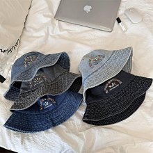 牛仔漁夫帽水洗花紋盆帽顯臉小水桶帽高端印花遮陽街頭摺疊遮陽帽 歷史價格詳細信息