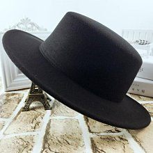 英倫風毛呢平頂平沿小禮帽子秋冬季寬簷船工男士帽復古女士爵士帽 歷史價格詳細信息