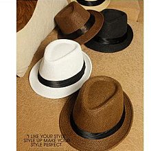 女 韓版情侶草帽沙灘太陽遮陽帽爵士帽英倫男士禮帽ha1807206 歷史價格詳細信息