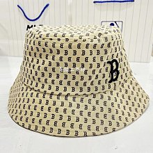 MLB韓國漁夫帽滿印牛仔提花男女四季遮陽老花滿標NY字母卡其B盆帽 價格比較,價格查詢,歷史價格詳細信息