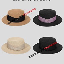 草帽 网红法式平顶宝草草帽女夏天沙滩大帽檐英伦礼帽海边防晒度假帽子~熱銷 歷史價格詳細信息