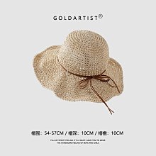 草帽GOLDARTIST草帽女大帽檐春夏季戶外沙灘防曬遮陽帽蝴蝶結防紫外線 新品 歷史價格詳細信息