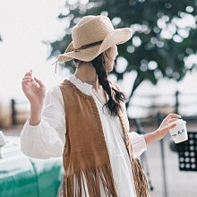 帽子 西部牛仔帽新品酷辣妹風大檐遮陽帽防皮革復古旅游度假翹邊爵士帽 歷史價格詳細信息