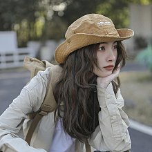 日系薄款抽繩大簷漁夫帽子女夏季透氣防曬戶外登山出遊西部牛仔帽 歷史價格詳細信息