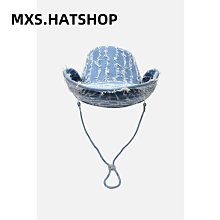 帽子 美式復古藍色西部牛仔帽女夏季出游防曬大檐太陽帽毛邊騎士帽男潮 價格比較,價格查詢,歷史價格詳細信息