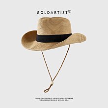 草帽GOLDARTIST草帽女大帽檐春夏季戶外沙灘防曬遮陽帽蝴蝶結防紫外線 新品 歷史價格詳細信息