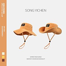 西部牛仔帽女抽繩漁夫帽男夏季度假大檐防曬太陽帽戶外釣魚登山帽 歷史價格詳細信息