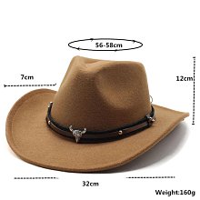 西部牛仔民族風毛呢爵士禮帽新款時尚凹凸頂男女毛氈帽Cowboy Hat 歷史價格詳細信息