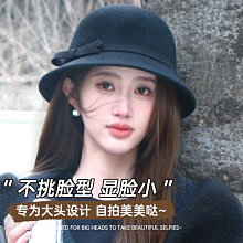 漁夫帽帽子女秋冬季羊毛呢漁夫帽素顏遮臉日系顯臉小水桶帽保暖純色盆帽 歷史價格詳細信息