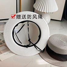 草帽 网红法式平顶宝草草帽女夏天沙滩大帽檐英伦礼帽海边防晒度假帽子~熱銷 歷史價格詳細信息