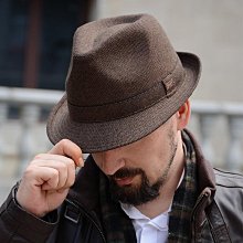 秋冬禮帽男毛呢男士復古爵士帽中老年紳士帽子男大沿氈帽黑色禮帽(SL) 歷史價格詳細信息