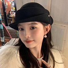 【我的頭不圓】羊毛呢黑色貝雷帽女冬款時尚大頭圍顯臉小畫家帽 歷史價格詳細信息