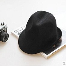 羊毛呢氈帽圓頂捲邊捲邊英倫復古小禮帽秋冬帽子女士韓版帽新品 歷史價格詳細信息