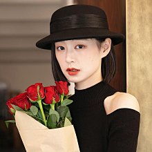 禮帽女秋冬英倫皮帶扣羊毛平頂禮帽法式復古赫本風毛呢爵士帽 歷史價格詳細信息